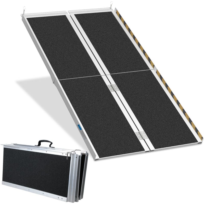 Rampe Fauteuil Roulant Rampe Pliable Antidérapant en Aluminium 2x Portable Surface antidérapante Capacité 270KG 152cm