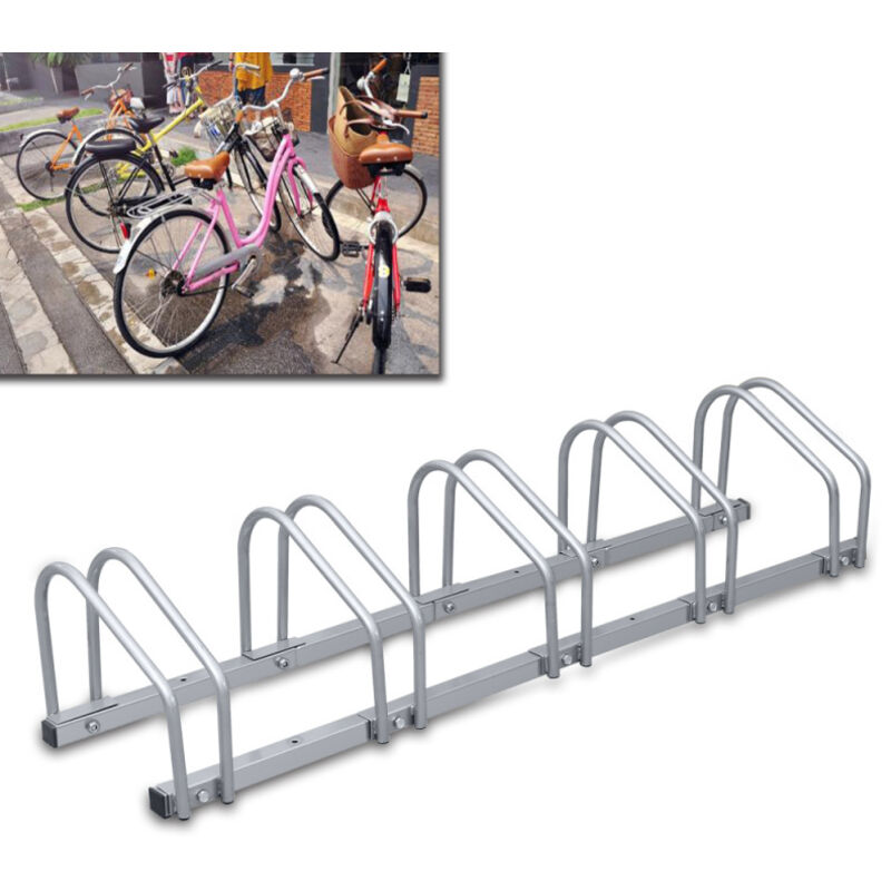 Einfeben - Râtelier Vélo pour 5 Vélos, Range Vélo au Sol ou Mural,en Suspension 130x32x26cm