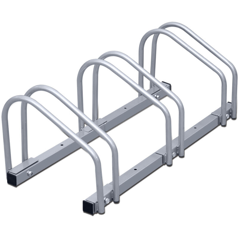 Einfeben - Râtelier vélos pour 3 vélos, 70.5x32x26cm, Support à vélo en acier galvanisé, peut être fixé au sol/au mur, pour largeurs de pneus de 3,5