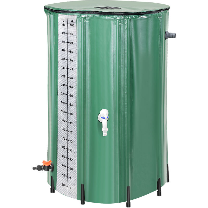 Swanew - Réservoir / cuve d'eau de pluie pliable 380 Litres - 380 Litres - Vert