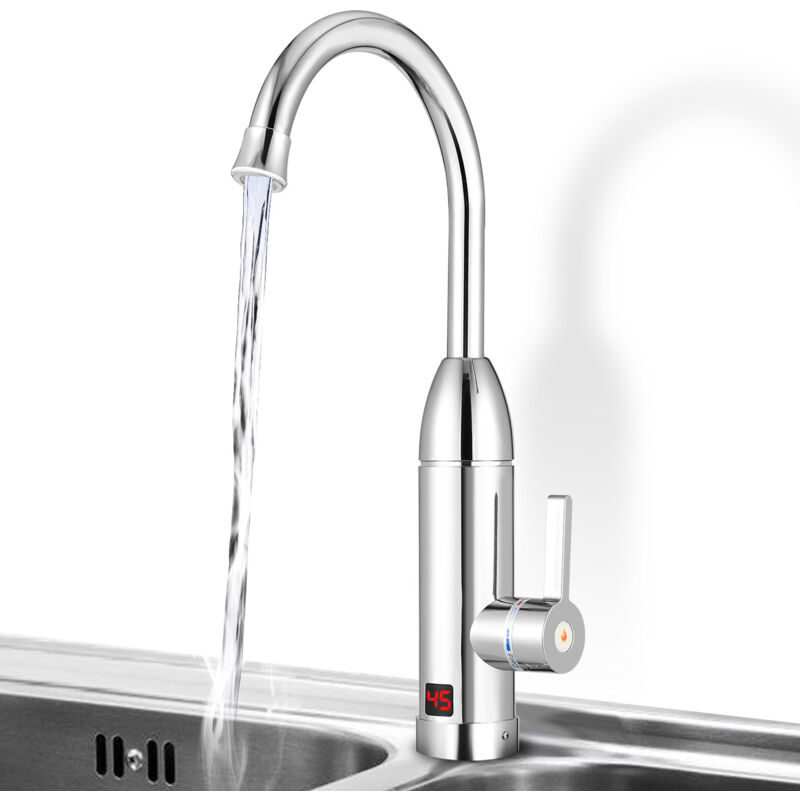 Einfeben - Robinet d'eau électrique 220 v avec chauffe-eau, affichage de la température led, 3000 w, chauffe-eau instantané pour cuisine salle de bain