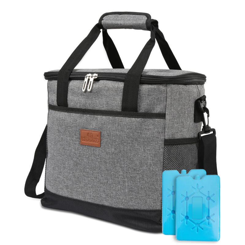 25L Sac Isotherme Glacière Souple Isotherme Sac Picnic Pliable Imperméable Sac Réfrigérant à Repas Déjeuner Bureau Nique Gris - Einfeben