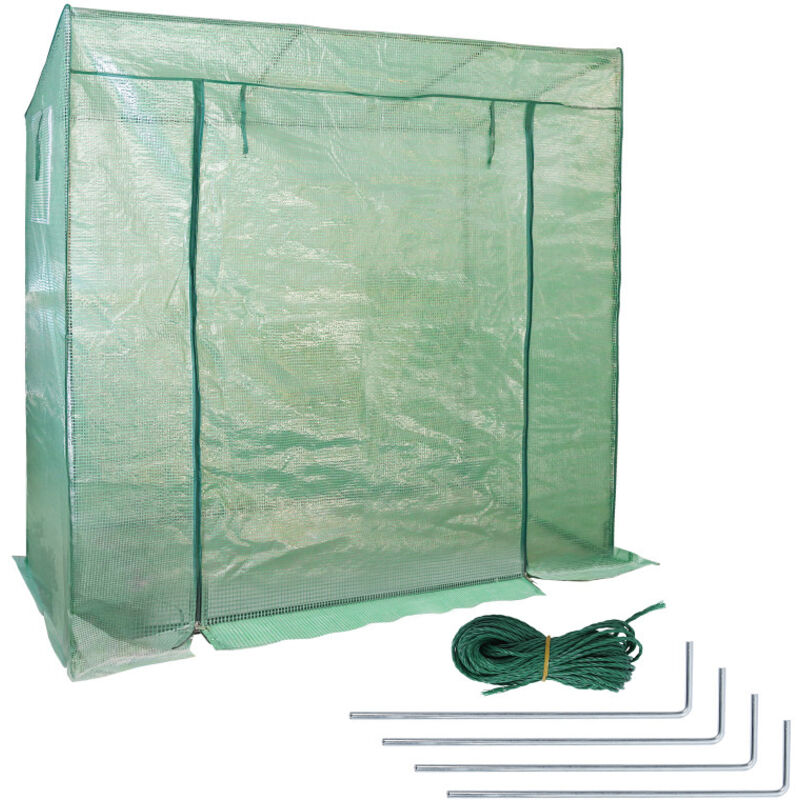 Serre de jardin - serre de balcon - Abri de Jardin avec Bâche Souple - 200 x 80 x 170 cm, couverture Vert translucide - Einfeben