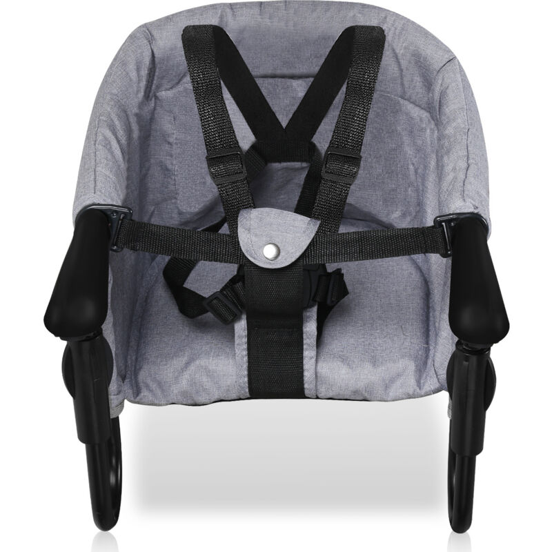 Siège de Table Bébés, Chaise de Voyage Grise avec Siège de Table Pliable, Pinces Antidérapantes, Dossier Ergonomique et pour 6-36 mois - Einfeben