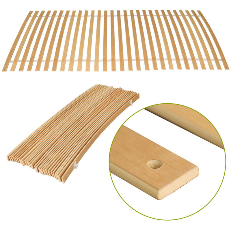 Einfeben - Sommier 90x200cm max.150kg Grille à enroulement stable 28 lattes Grilles à enroulement Cadre à lattes à enroulement