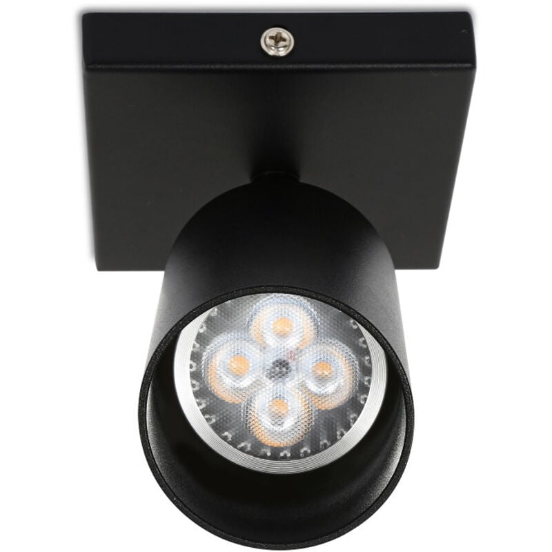 EINFEBEN Spot de plafond Plafonnier LED tournante pivotante GU10 métal lustre plafond noir Lampe à 1 flammes