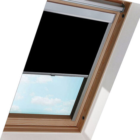 EINFEBEN Store enrouleur occultant Store lucarne F06 noir 100% store enrouleur thermique occultant fenêtre pour GGL GGU GHL pour Velux - noir