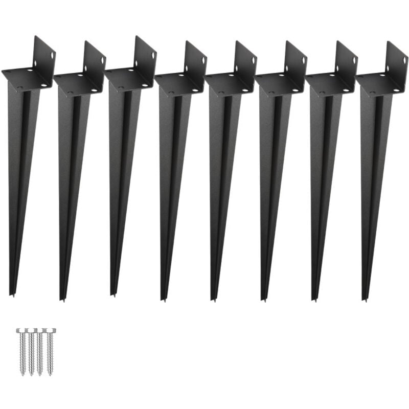 Support à enfoncer Accessoire pour poteau Piquet pour poteau de clôture -Longueur 700 mm 8 pièces - Einfeben