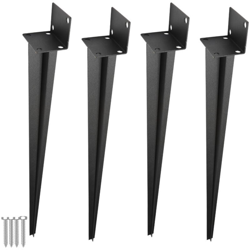 Support à enfoncer Accessoire pour poteau Piquet pour poteau de clôture -Longueur 700 mm 4 pièces - Einfeben