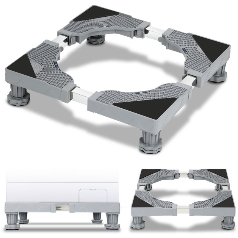 Einfeben - Support de machine à laver Base de Réfrigo de Lave-linge et de Sèche-linge Réglable 41-66cm à 4 pieds