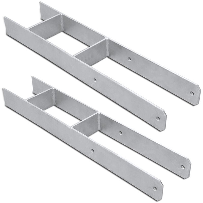2x Support de poteau H-ancre Poteaux de Clôture 141MM - Einfeben