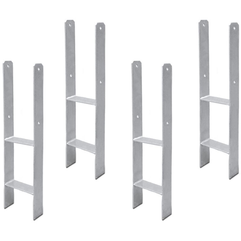 4x Support de poteau H-ancre Poteaux de Clôture 121MM - Einfeben
