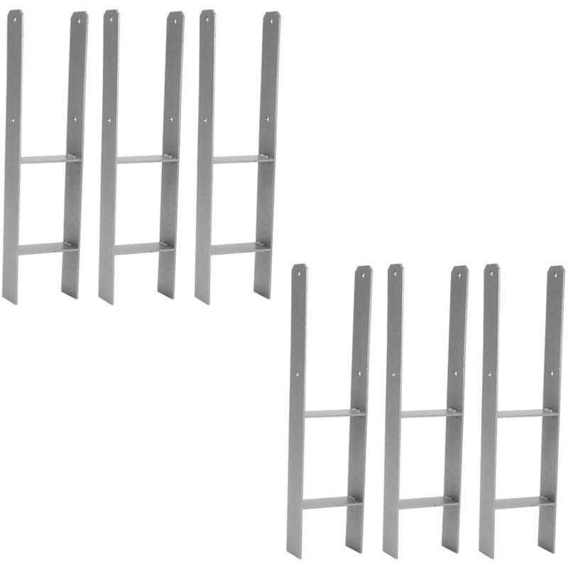 6x Support de poteau H-ancre Poteaux de Clôture 141MM - Einfeben