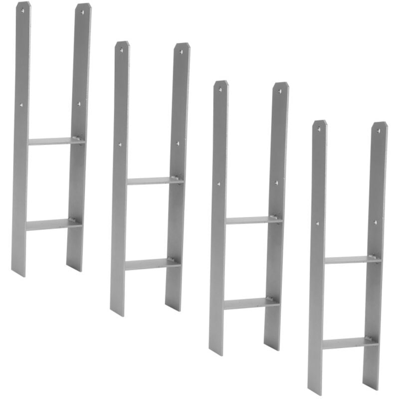4x Support de poteau H-ancre Poteaux de Clôture 141MM - Einfeben