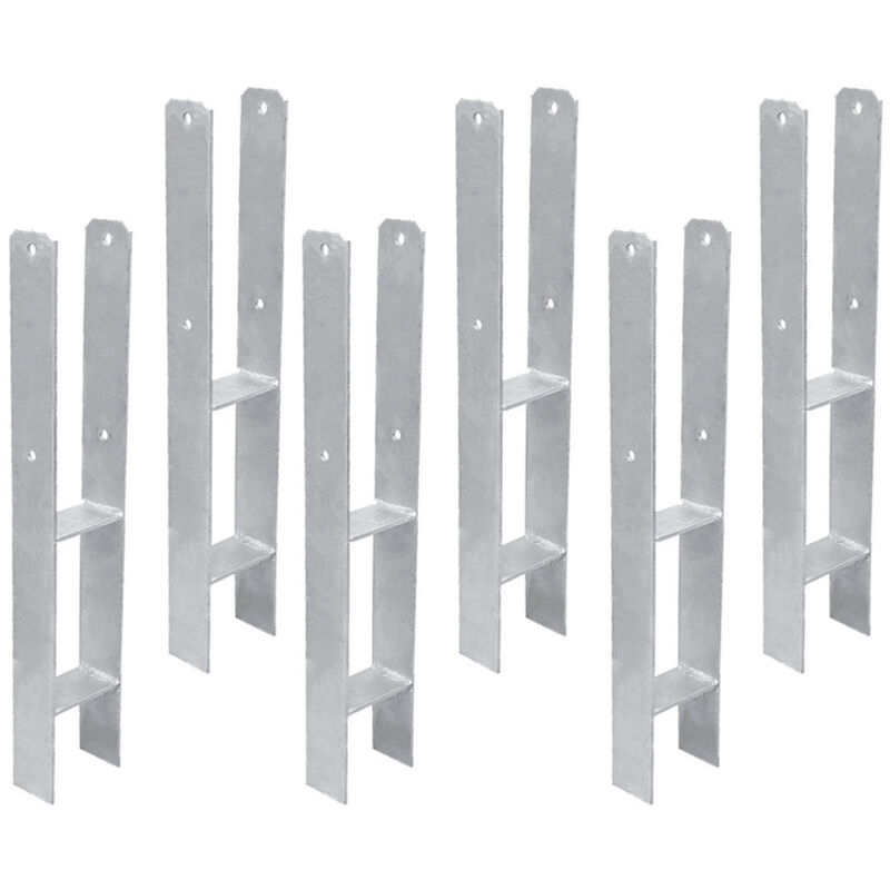 6x Support de poteau H-ancre Poteaux de Clôture 91MM - Einfeben