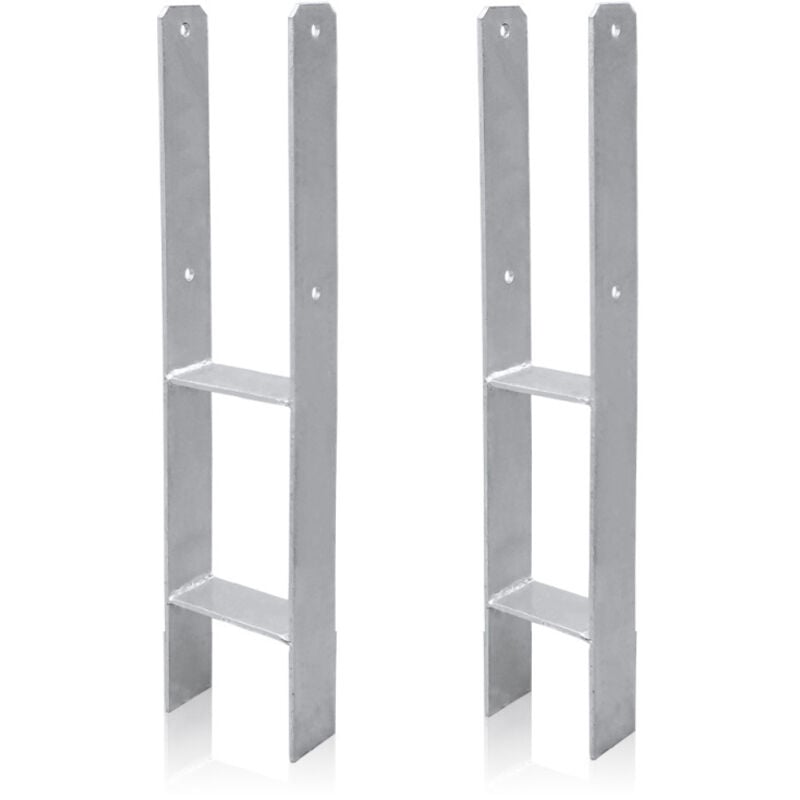 Support de poteau Poteaux de Clôture H-ancre pour Jardin Pergolas 81MM 2x - Einfeben