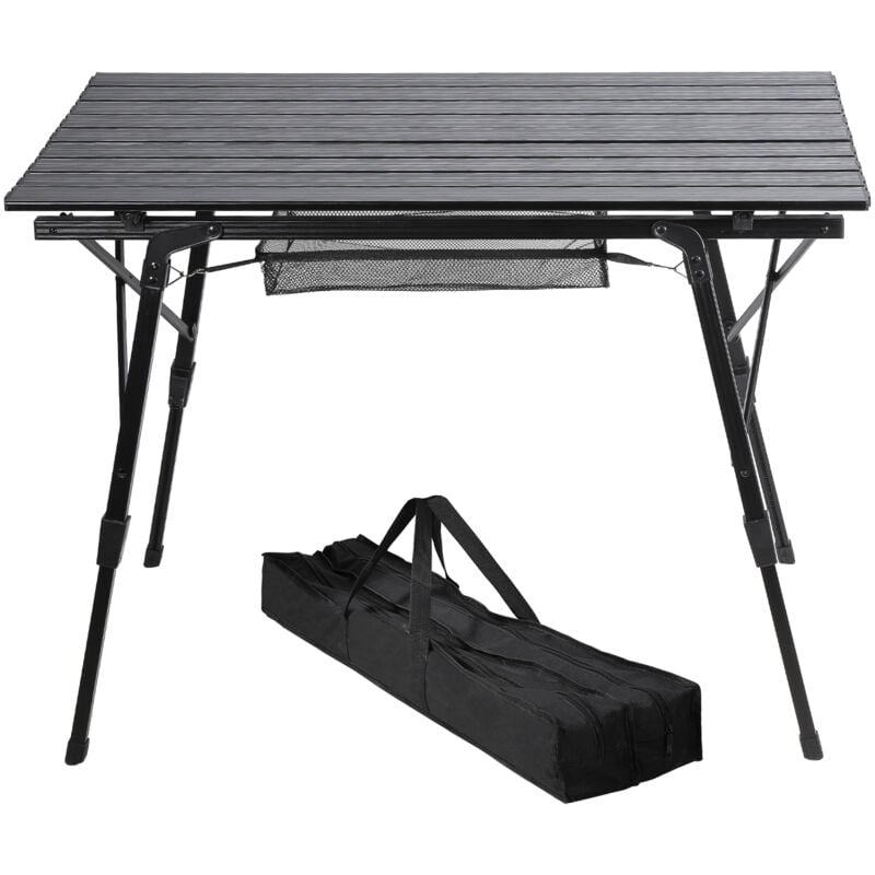 Swanew - Table de camping 91 x 50 cm, 2 Hauteur réglable, Table pliante d'appoint portable - Nero - Noir