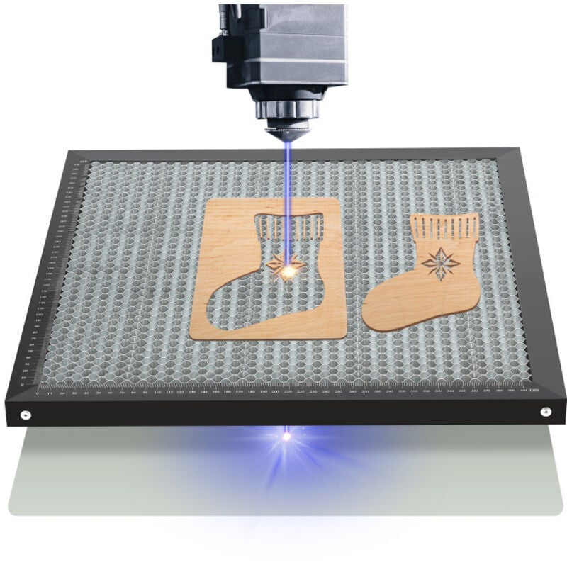 Einfeben - Table de travail en nid d'abeille Honeycomb Table nid d'abeille protection de bureau avec diverses machines à graver Noir 400 x 400 x 22 mm