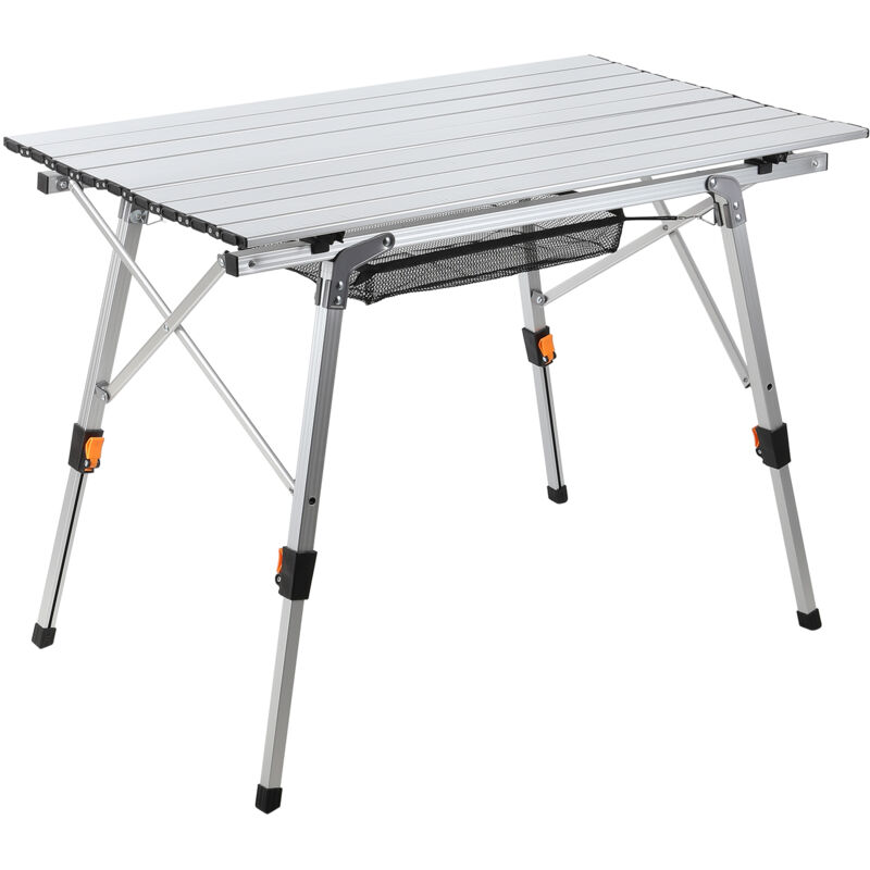 Table pliante Table de camping 91 x 50 cm, Argento, Table d'appoint en aluminium pour camping ou réception - Swanew
