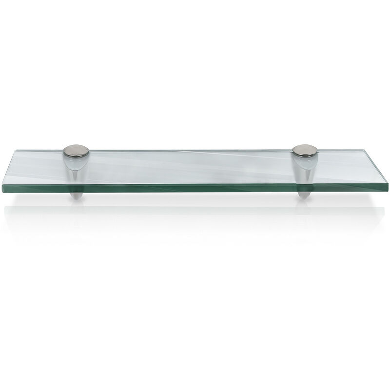 Einfeben – Tablette en verre pour salle de bain 60x10x0.8 cm – Verre de sécurité transparent – Bords biseautés – Capacité 15kg