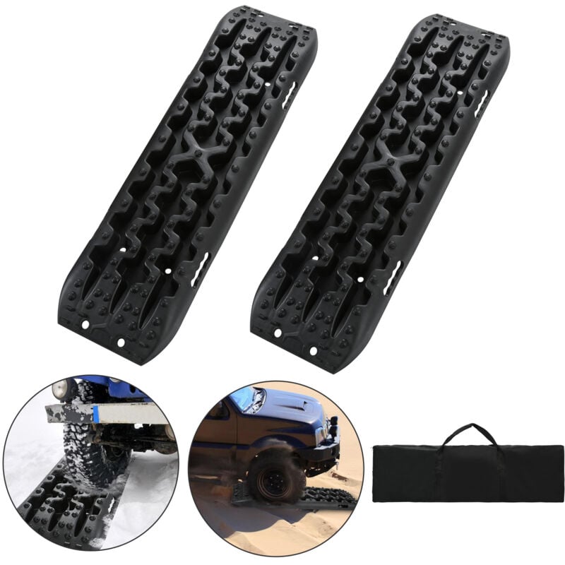 Einfeben - Tapis de traction 2pcs voiture Pistes antidérapantes pour pneus de Voiture pistes tapis de traction échelle de pneus neige feuilles de