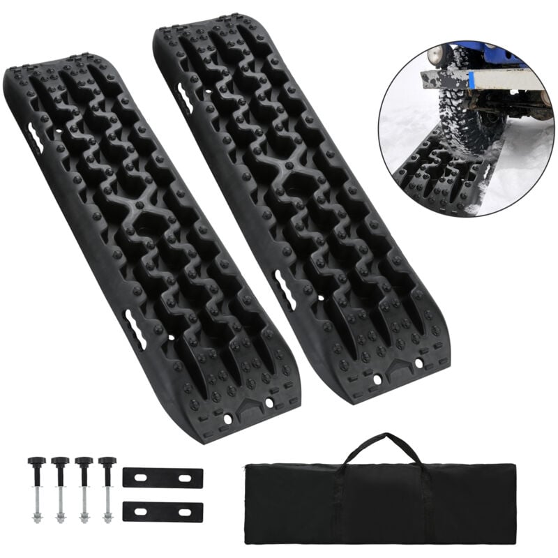 Tapis de traction 2x Voiture Plaque D'Evacuation D'Urgence Aide à la traction Aide Antiderapant Aide au démarrage - Einfeben
