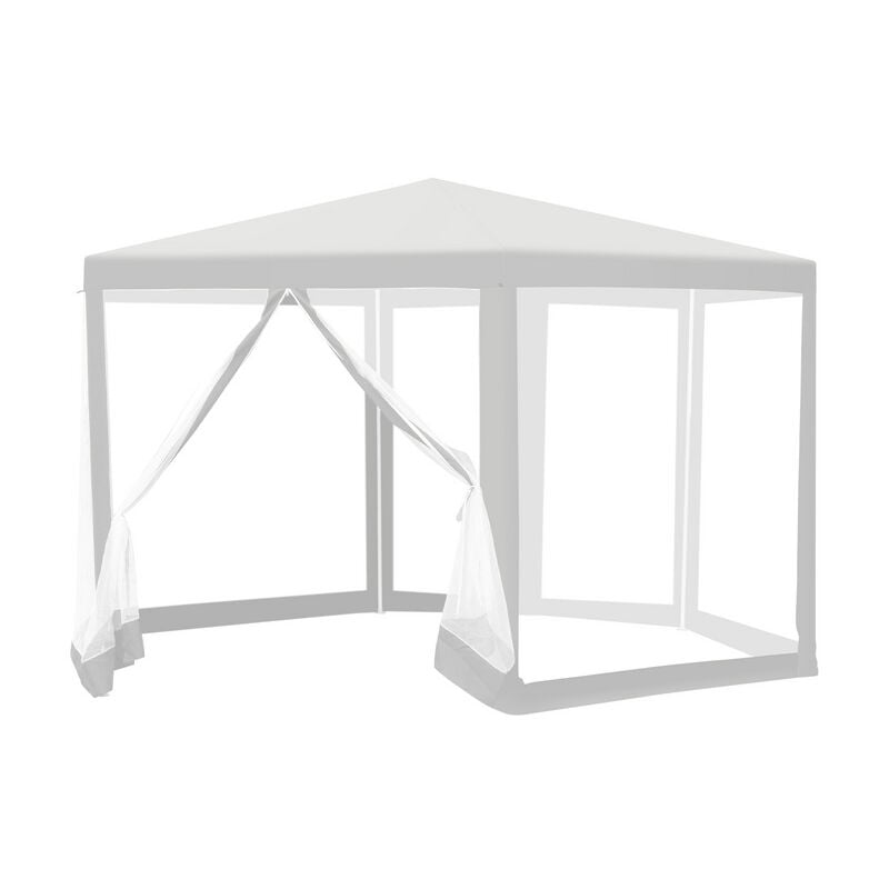 Swanew - Tente avec moustiquaire Outdoor de pique-nique, Robustes de Camping Tonnelle tente de réception hexagonale 2x2x2m blanc