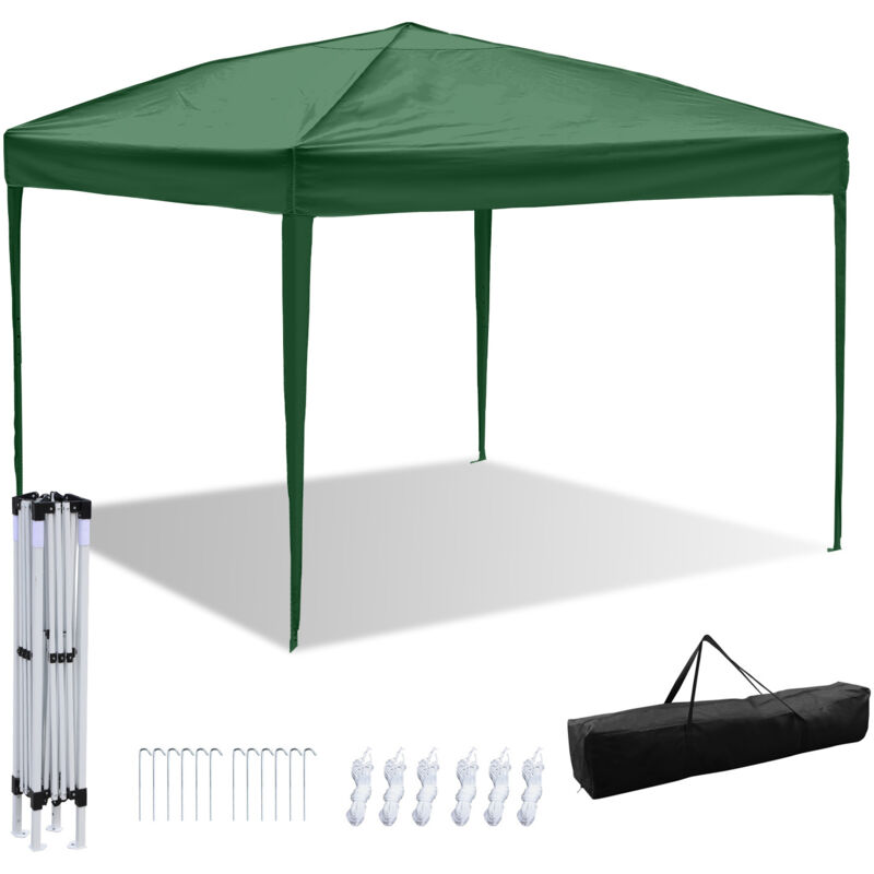 Tente de réception dépliable Tonnelle de jardin Protection contre les uv pour le jardin extérieur, le camping Sans parois latérales 3x3m vert
