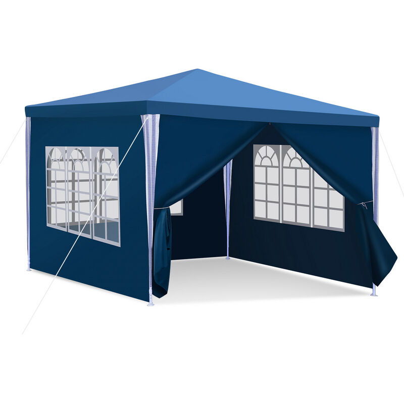 Swanew - Tonnelle Pavillon Tente de Jardin – Pavillon de jardin étanche avec Easy-Klett, protection parfaite par tous les temps 3x3m Bleu - Bleu