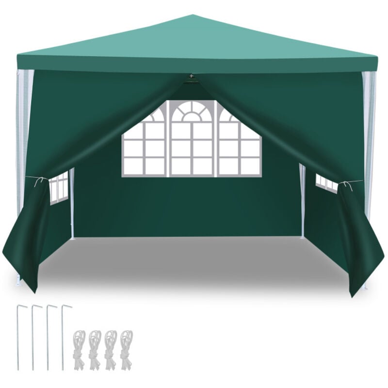 Tonnelle Pavillon Tente de Jardin – Pavillon de jardin, kiosque à bière pour les marchés et les fêtes, idéal pour les mariages 3x3m Vert - Einfeben