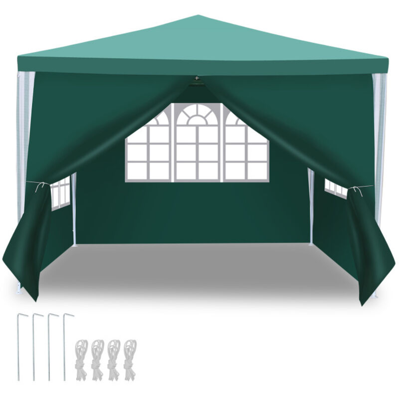 Tente Pavillon Jardin Tente – Montage facile, idéal pour les événements d'entreprise et les fêtes en plein air 3x3m Vert - Einfeben