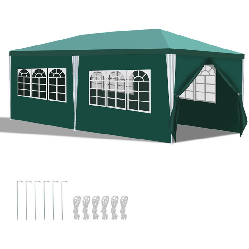 Tente Pavillon Tente de Jardin – Pavillon de jardin, kiosque à bière pour les marchés et les fêtes, idéal pour les mariages 3x6m Vert - Einfeben