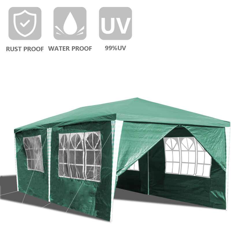 Einfeben - Tente Pavillon Tente de réception avec boulonnage Tente de réception manifestations extérieures Tubes d'acier 3x6m Vert - Vert