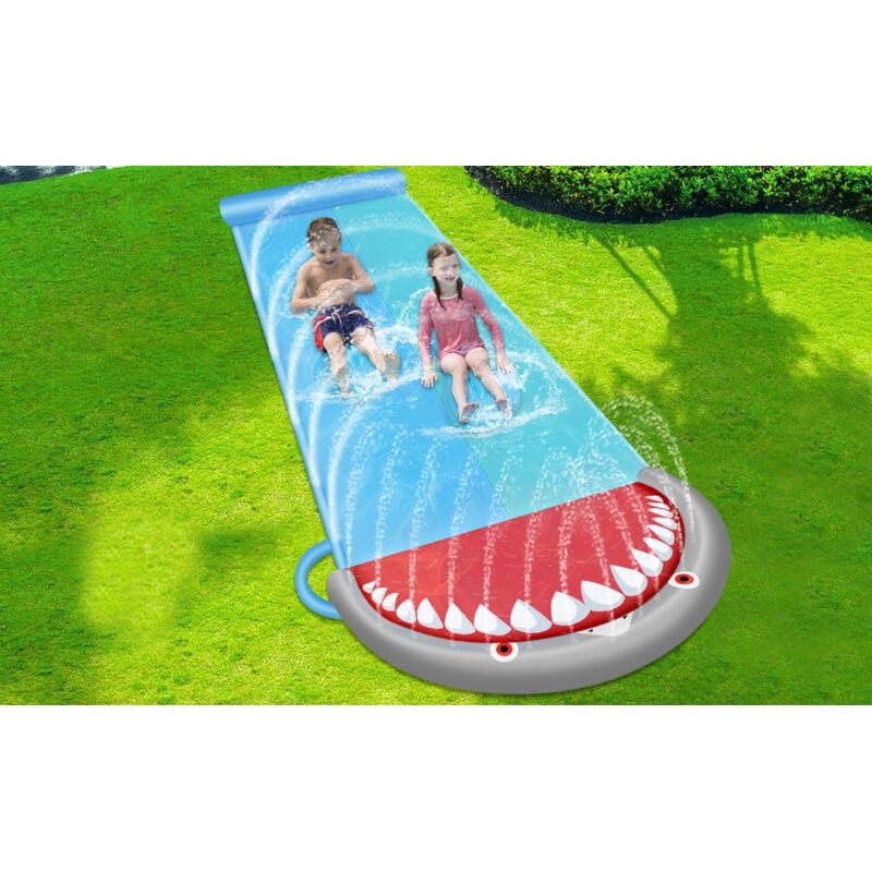 Einfeben - Toboggan aquatique Tapis glissant 2 pistes longueur 550 x 145cm Jouet d'Eau Estival
