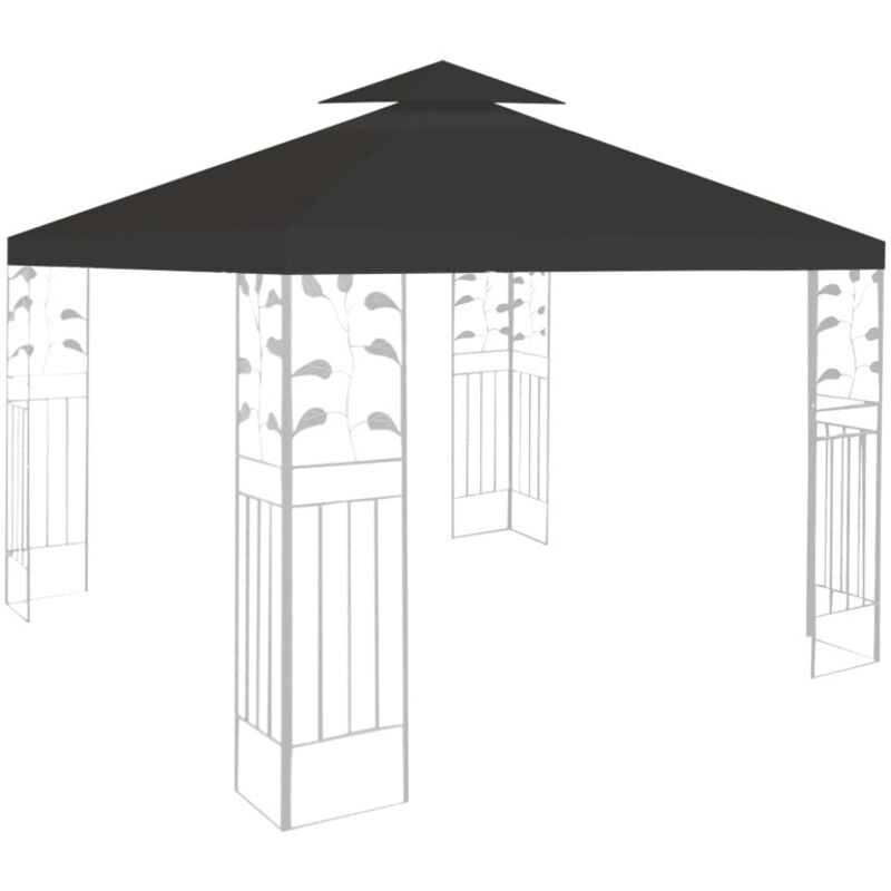 Swanew Toile de Rechange Toit de remplacement d'auvent Toit de tente de réception toile de rechange pergola 3x3M anthracite