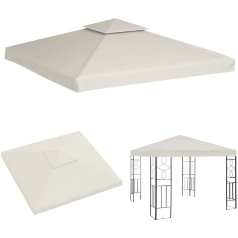Einfeben – Toit de remplacement pour pavillon 3x3m – Bâche en polyester 300D enduit PVC – Résistant à l'eau – Montage facile