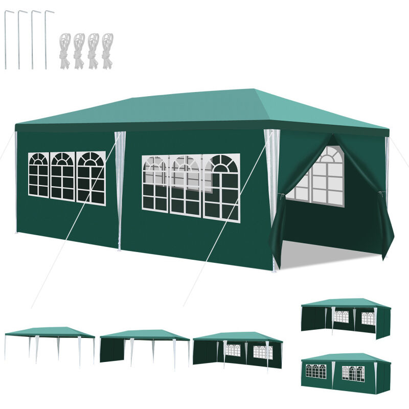 Tonnelle de jardin Tente de réception avec parois latérales 3x6m vert - Einfeben