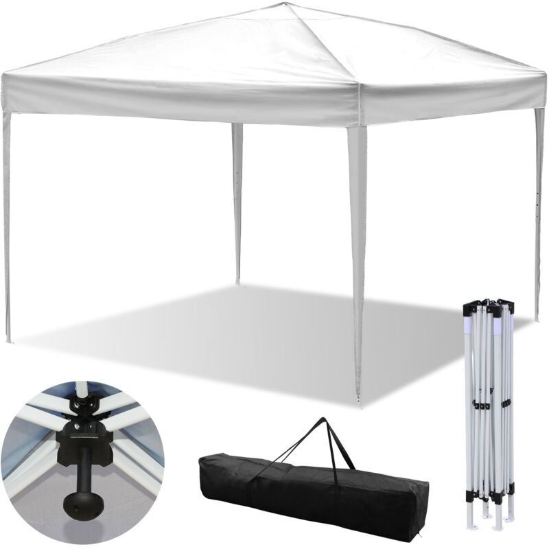 Tonnelle de Jardin Tente Pliante Protection du Soleil uv 50+ Tonnelle Pliante pop-up Sans Parois Blanc 3x3m - Einfeben
