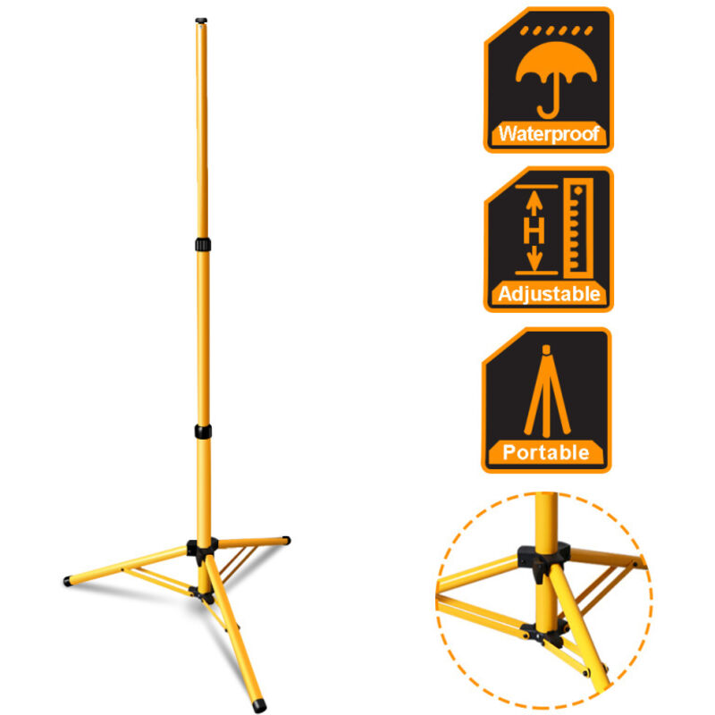 Einfeben - Trépied de chantier,Jaune Trépied pour projecteur led, Projecteur de chantier à led trépied ajustable