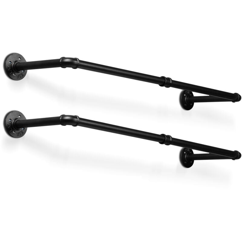 Einfeben - Portemanteau mural, lot de 2, Barres de suspension pour vêtements en tuyaux industriels, gain de place, 92x30cm, capacité de 65kg,