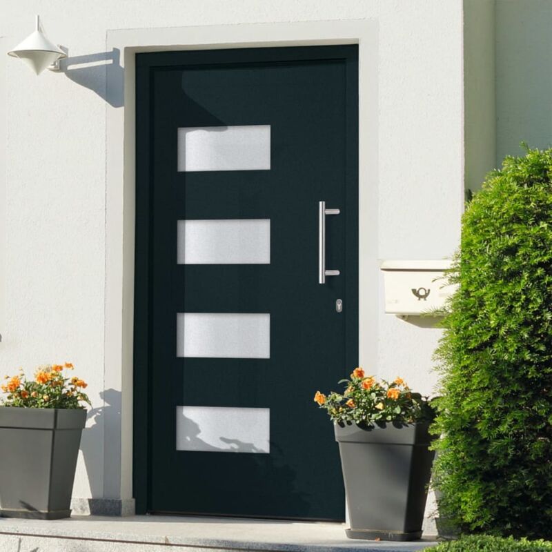 Vidaxl - Haustür Aluminium Und Pvc Anthrazit 110x210 Cm