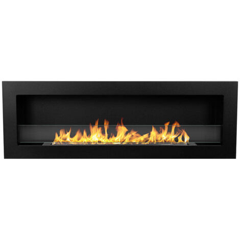 DIVINA FIRE Eingebauter Bioethanol-Wandkamin 120x40 LIVORNO 120 Schwarz