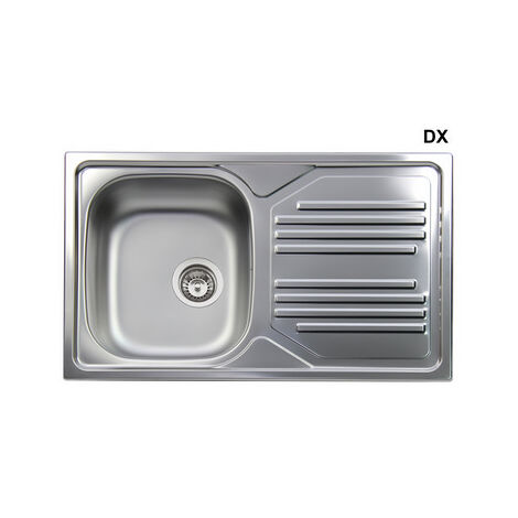 Eingebautes Edelstahlspülbecken, 1 86-cm-Becken, Abtropffläche rechts