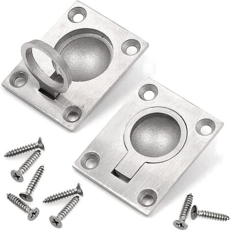 Eingelassene Ringgriffe, 49 x 39 mm, Edelstahl, Bootsluke