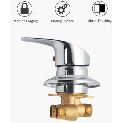 BSR Einhand-Duschkabine, Messing-Duscharmatur, Auslass-Umsteller, Chrom-Duschmischbatterie, G1/2-Zoll-Anschluss, Warm- und Kaltwasser-Duschmischer für Badezimmer