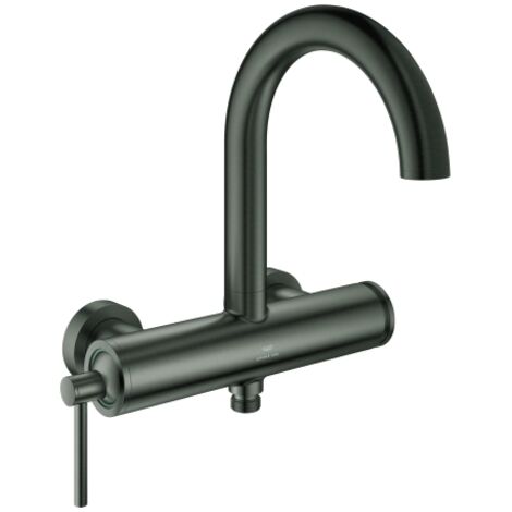 Einhand-Wannenbatterie Atrio 24367 Wandmontage hard graphite geb.
