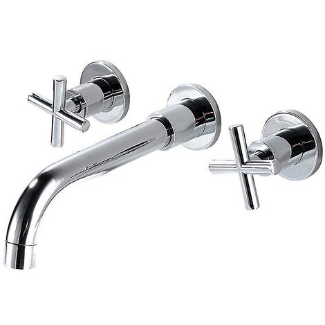 Einhand-Waschtisch-Wandmontage-Wasserhahn Chrom Messing 2 Schlauch 3 Badezimmer dontodent