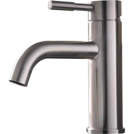 Einhebel-Waschtischarmatur, Mischbatterie für Küchen- oder Barspülen, Oberfläche aus gebürstetem Edelstahl, Keramikventil, modernes Design