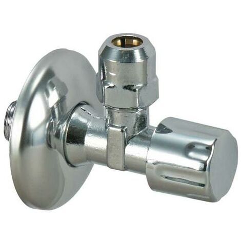 Einheits Eckventil 1/2" Anschluss mit 3/8" Quetsche inklusive Rosette