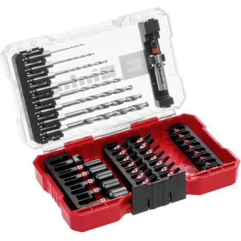 Einhell 108773 39 pièces Assortiment de forets et d'embouts métal 2 mm, 2.5 mm, 3 mm, 3.5 mm, 4 mm, 5 mm, 6 mm, 6.5 mm
